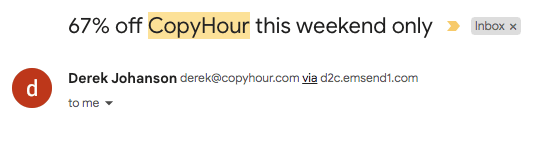 CopyHour Online Course Email