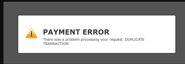 Duplicate Processing Error
