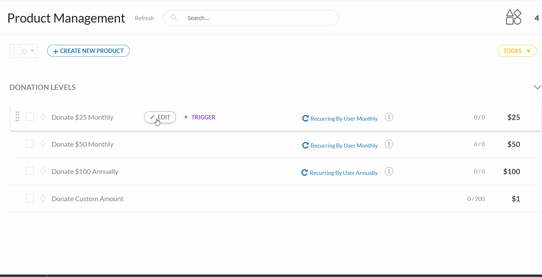 This shows the backend of how Regpack's recurring billing software works.