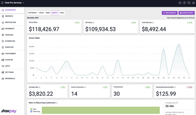 Stax payment processing website