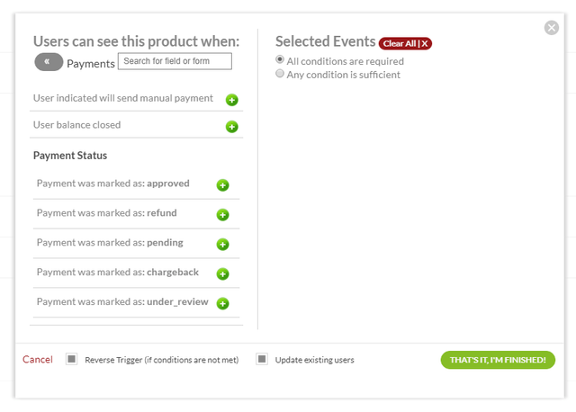 Payment Trigger Statuses