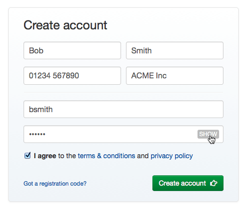 password reveal screenshot