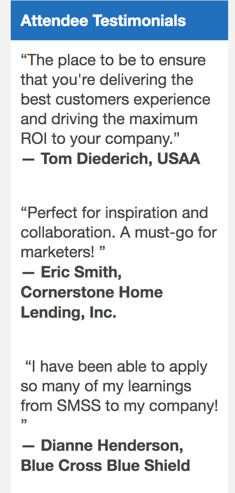 Testimonials From Last Social Media Strategies Summit Virtual Conference