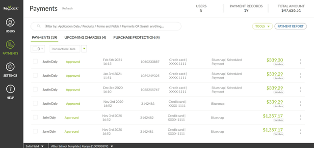 Regpack Payments
