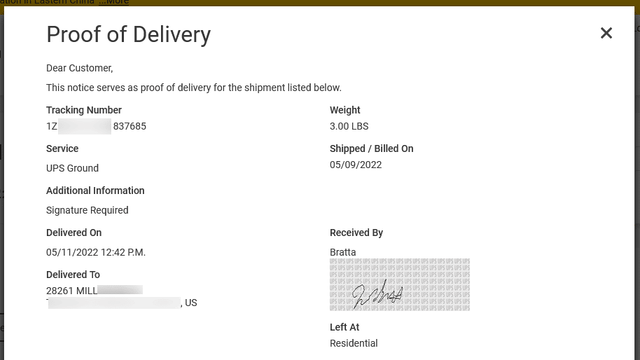 Proof Of Delivery