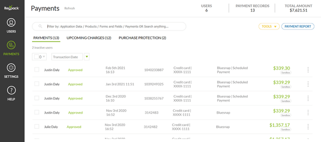 Regpack Payments