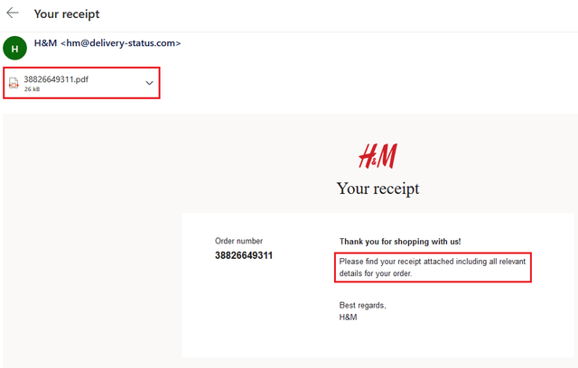 HM Pdf Receipt