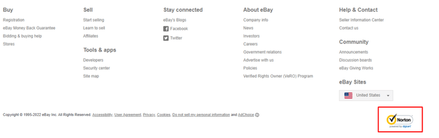 Regpack screenshot: EBay