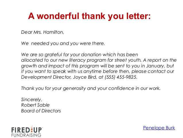 Thank You Letter Example