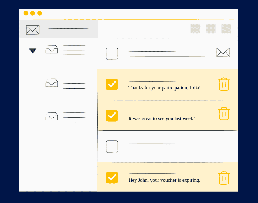 Graphic of thank you emails.