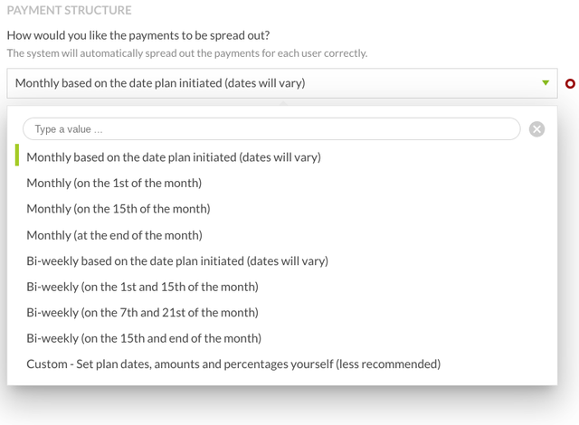 Regpack Payment Structure
