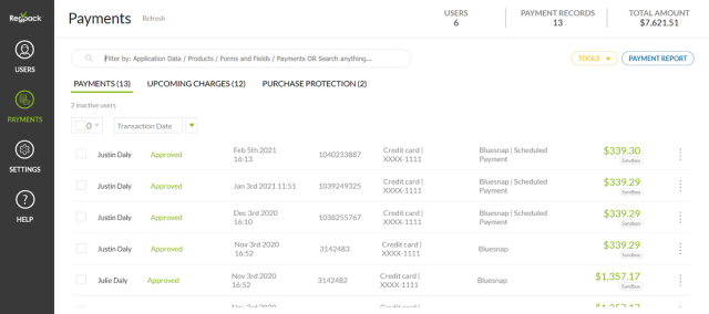 Regpack Dashboard