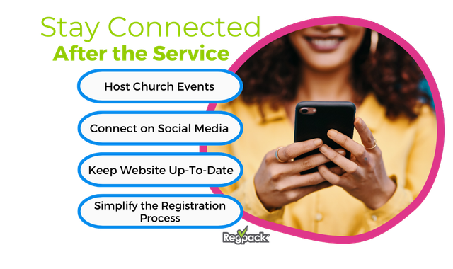how to stay connected with new church members infographic