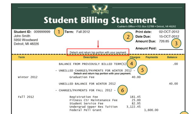 Student Billing Statement