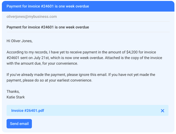 invoice overdue note