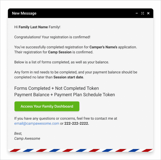 Example Of A Confirmation Email Template In Regpack