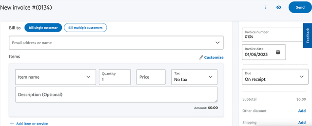PayPals Invoice Creator