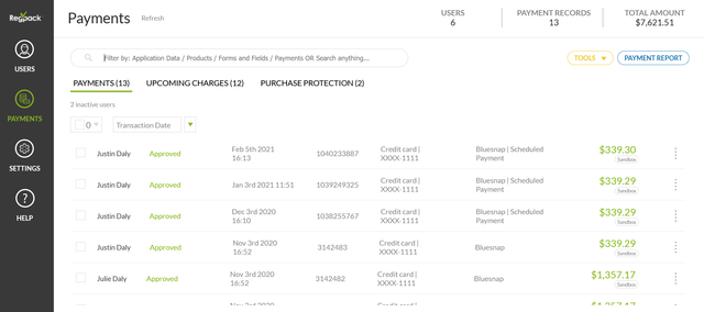 Regpack Dashboard