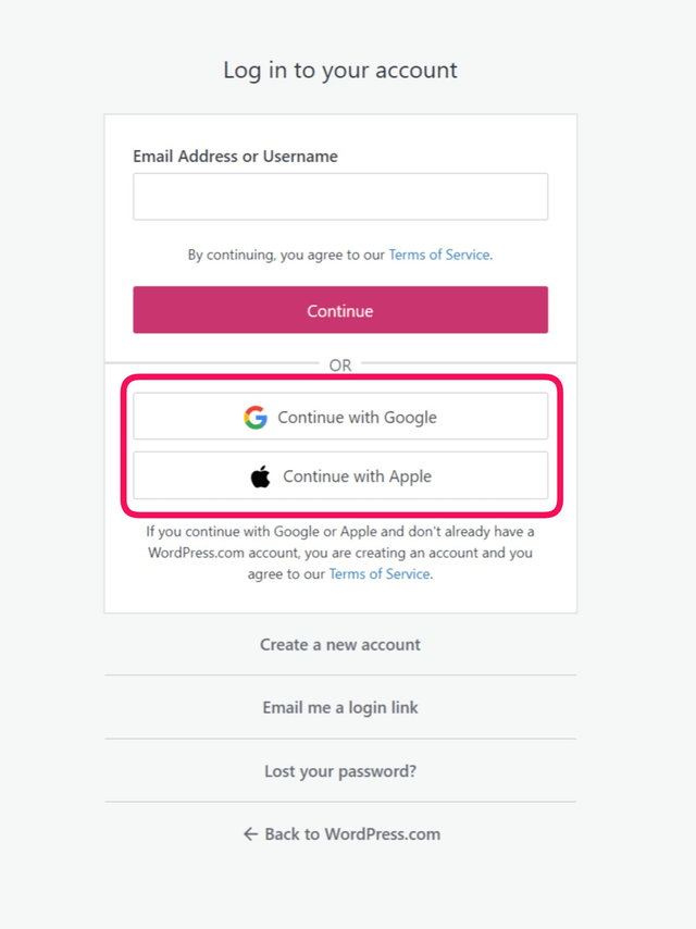 wordpress login