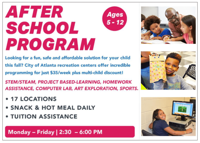 Regpack screenshot: City Of Atlanta After School Program