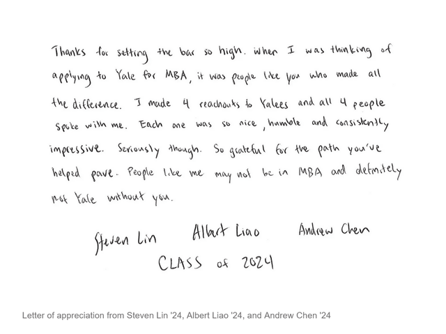 Alumni Appreciation Letter