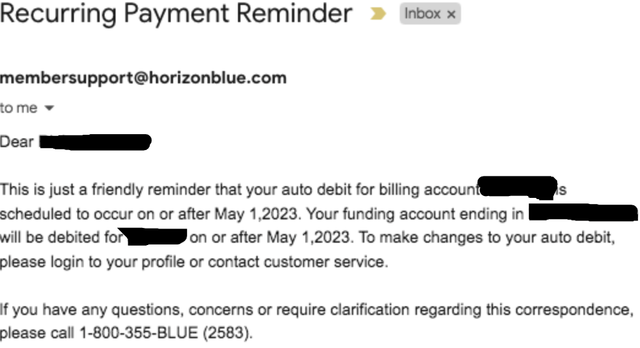Recurring Payment Reminder