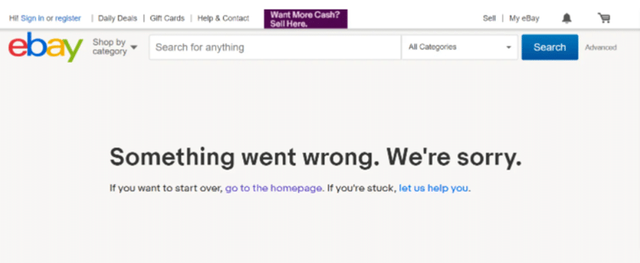 Ebay Error Page