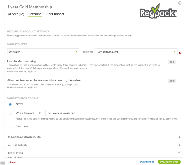 Check out this screenshot of Regpack's membership software backend.