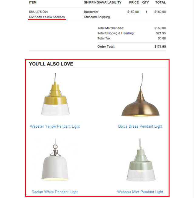 Crate And Barrel Order Confirmation