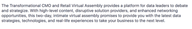 Regpack screenshot: Transformational CMO And Retail Virtual Assembly