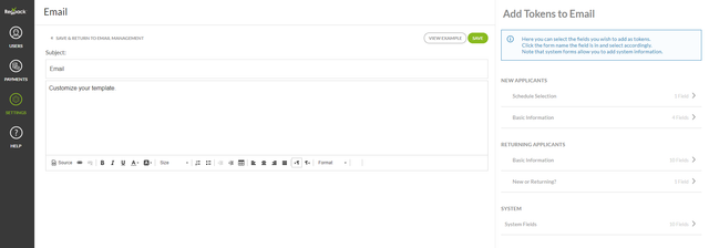 regpack email template customization