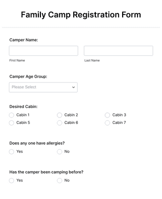 Family Camp Registration Form