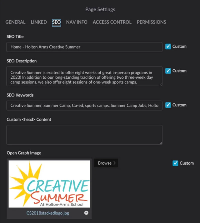 elements of an optimised camp website