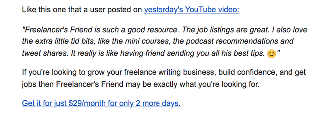 Sean Ogle Email To Current Students About A Limited Time Offer For A New Course