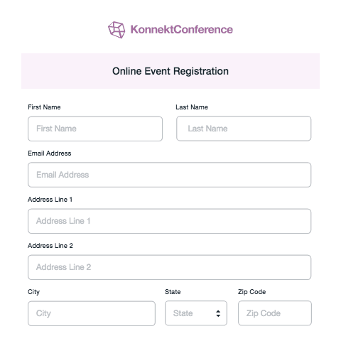 Regpack screenshot: KonnektConference Online Event Registration