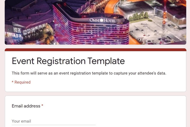 Google Forms Vent Registration Template