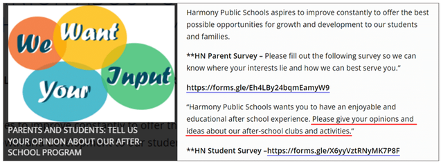 Regpack screenshot: Harmony Public Schools