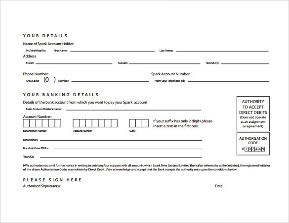 Direct Debit Mandate Form
