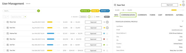 Regpack user management example page