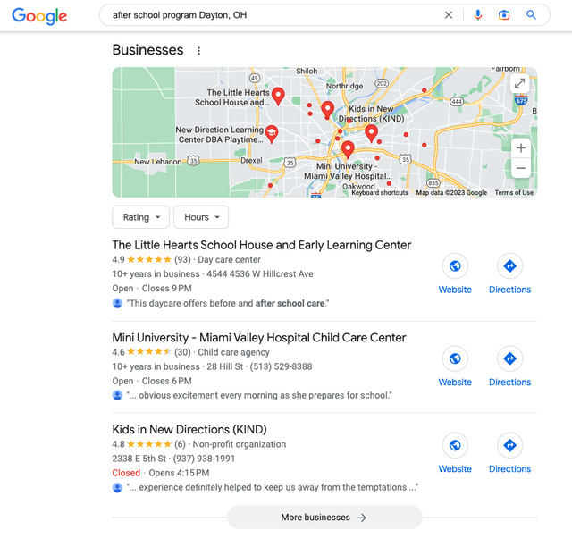 Regpack screenshot: Google