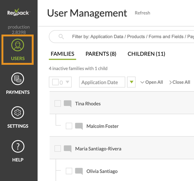 Regpack User Management