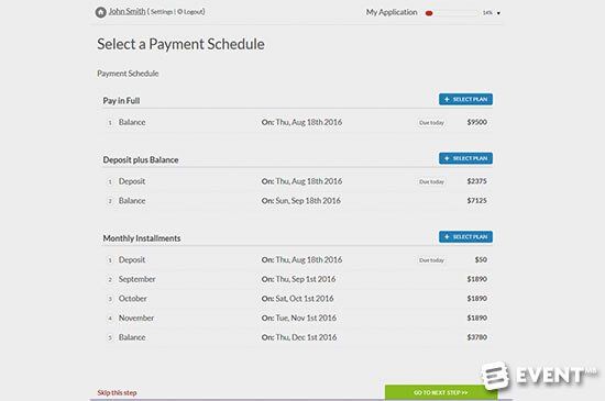 regpack payment schedule