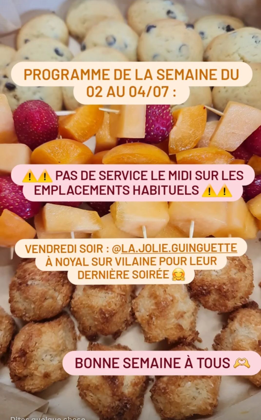 Menu de la semaine
