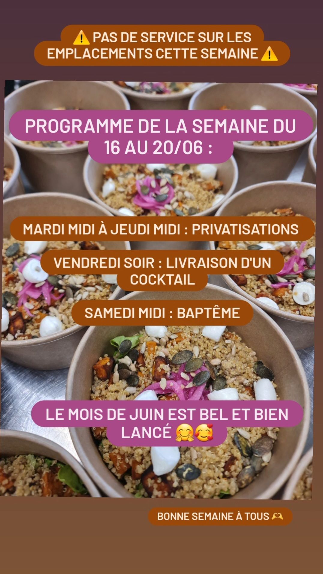Menu de la semaine