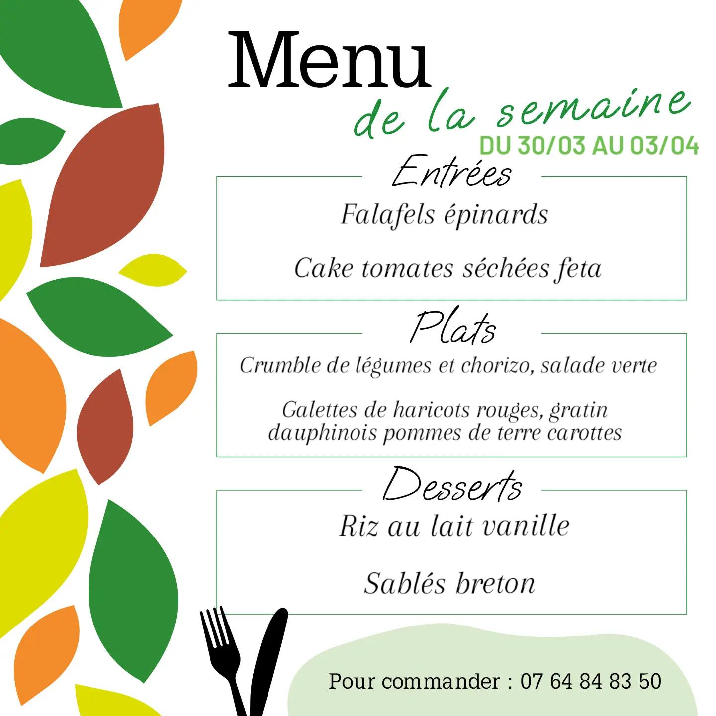 Menu de la semaine