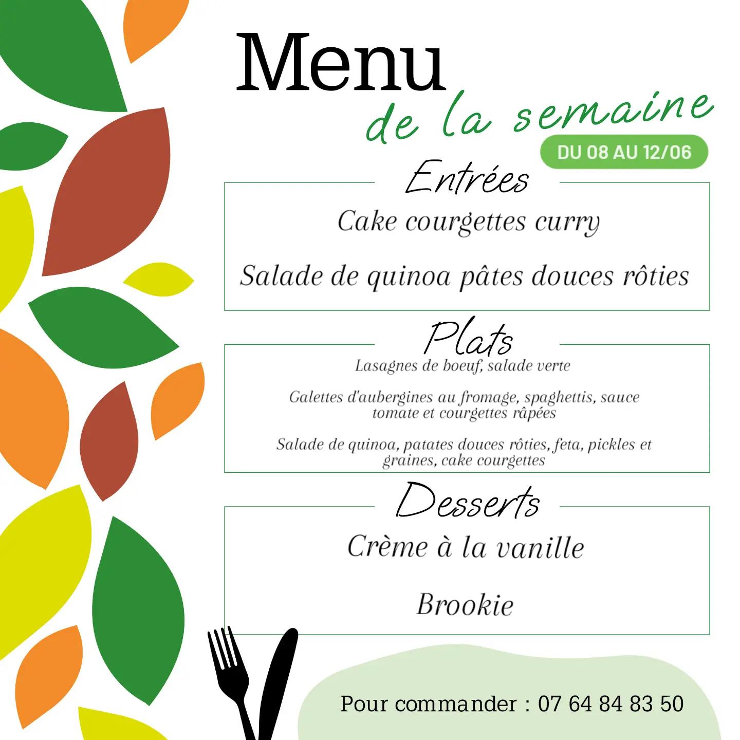 Menu de la semaine