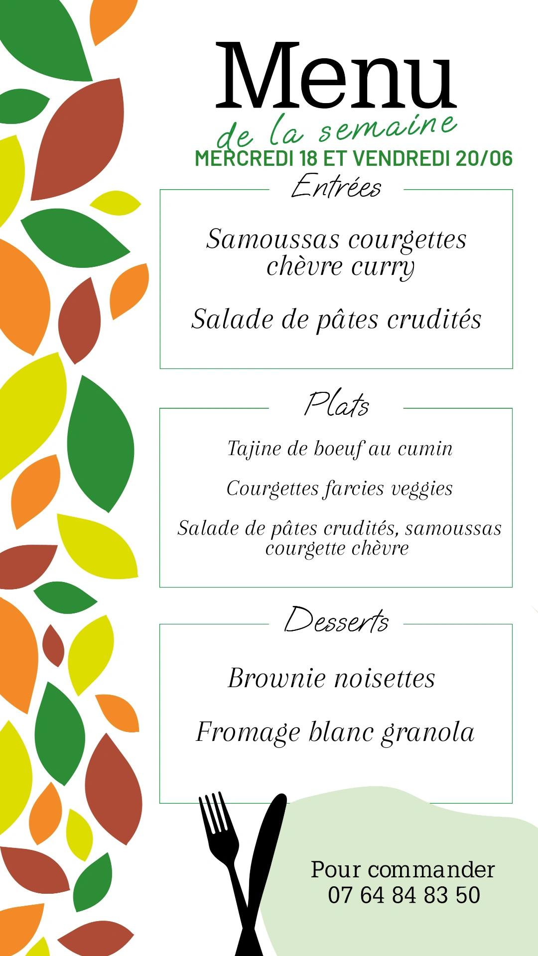 Menu de la semaine
