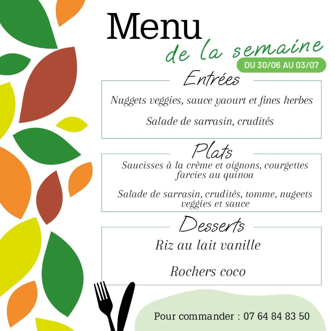 Menu de la semaine