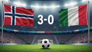 Noruega le da una paliza de 3-0 a Italia y complica su camino al mundial