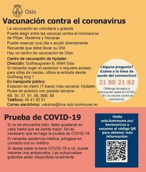 Vacunación contra el coronavirus en Oslo